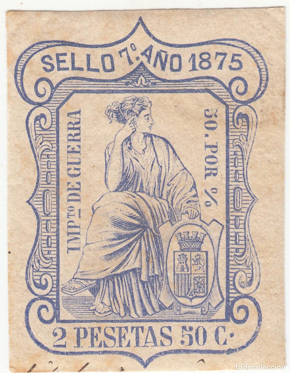 Sellos: 1875 SELLO POLIZA FISCAL 7&ordm; 2,50 PTS EQUIVALENTE AL PAPEL SELLADO ALEMANY N&ordm; 165