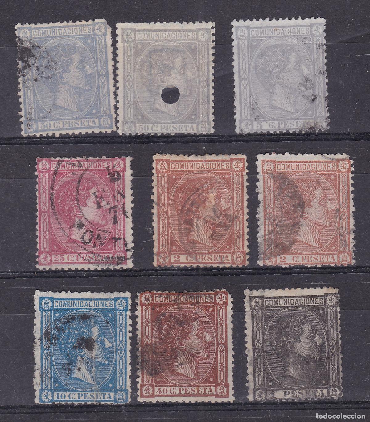 Sellos: FC-257- Alfonso XII Emisi&oacute;n 1875 x 9 Sellos Usados + 300 euros