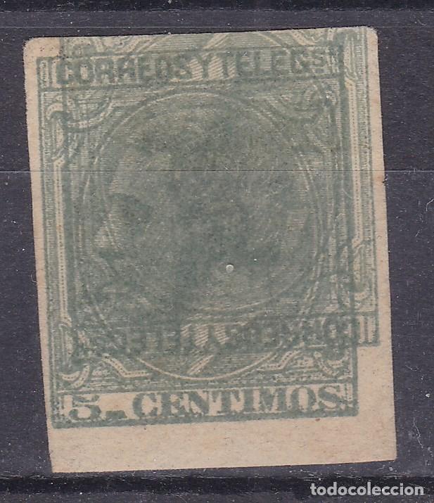 Sellos: AA10- Cl&aacute;sicos Alfonso XII Edifil 201 MACULATURA Dentada. Marquilla ROIG