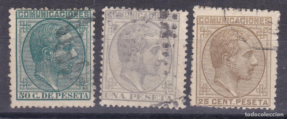Sellos: AA17-Cl&aacute;sicos Alfonso XII x 3 Sellos Usados INTERESANTES 50 euros. Perfectos