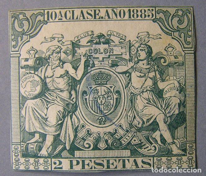 Sellos: SELLO FISCAL - 10&ordf; CLASE 2 PESETAS 1885