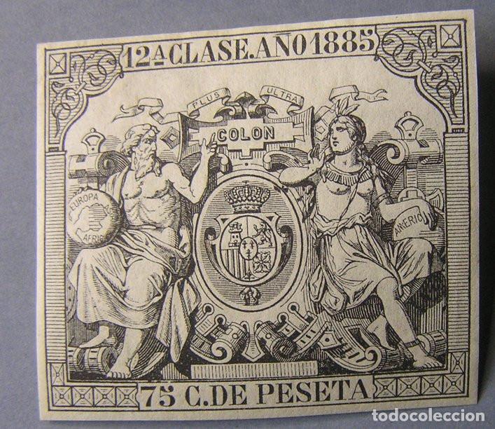 Sellos: SELLO FISCAL - 12&ordf; CLASE 75 CENTIMOS DE PESETA 1885