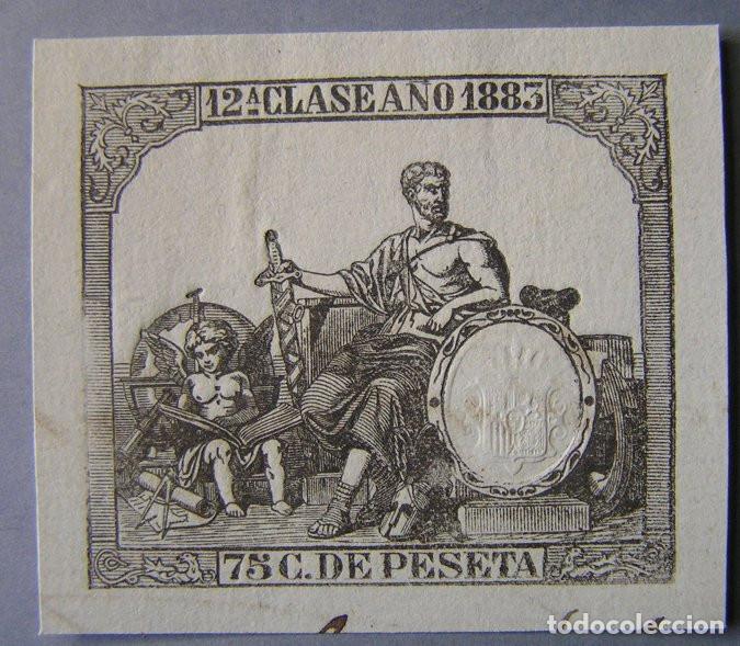 Sellos: SELLO FISCAL - 12&ordf; CLASE 75 CENTIMOS DE PESETA 1883