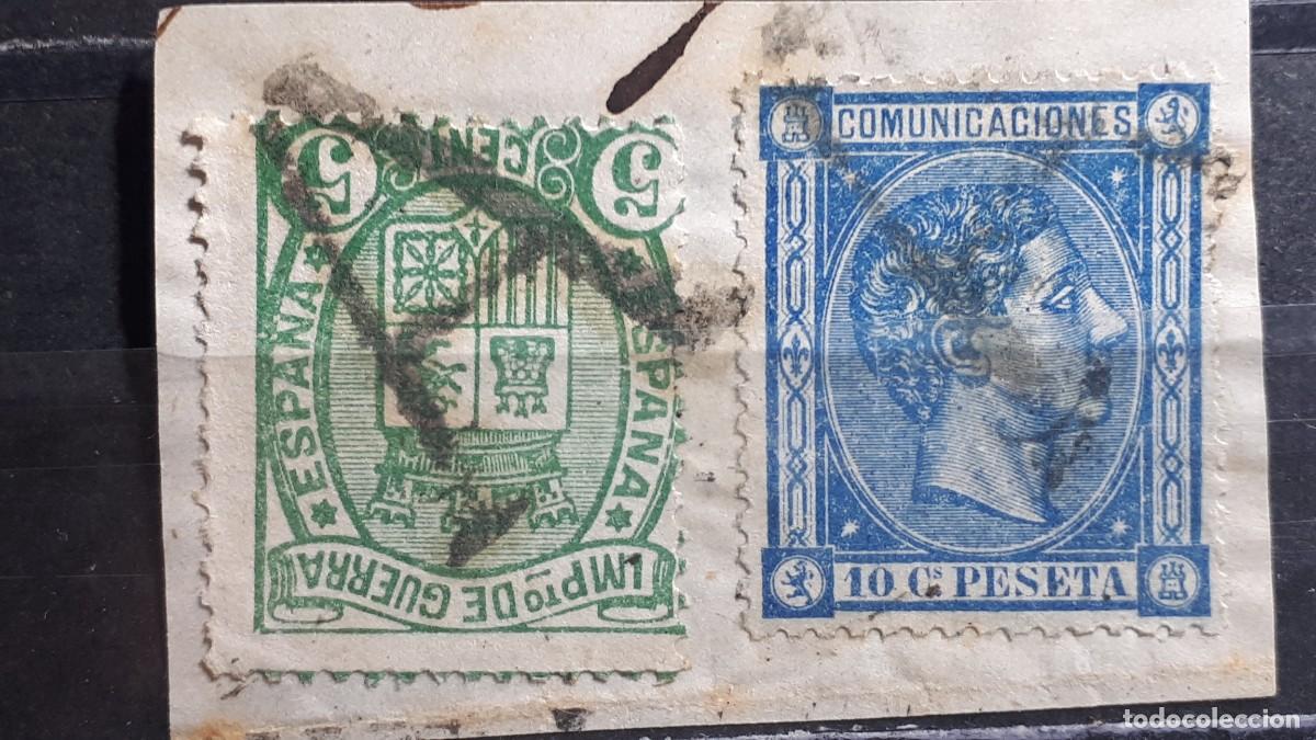 Sellos: ESPA&Ntilde;A. A&Ntilde;O 1875. &deg;. Matasello A. Edifil 154, 164