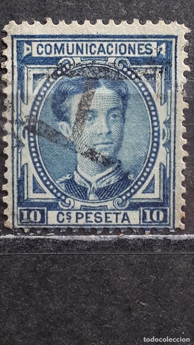 Sellos: ESPA&Ntilde;A. A&Ntilde;O 1876. &deg;. Matasello A. Edifil 175