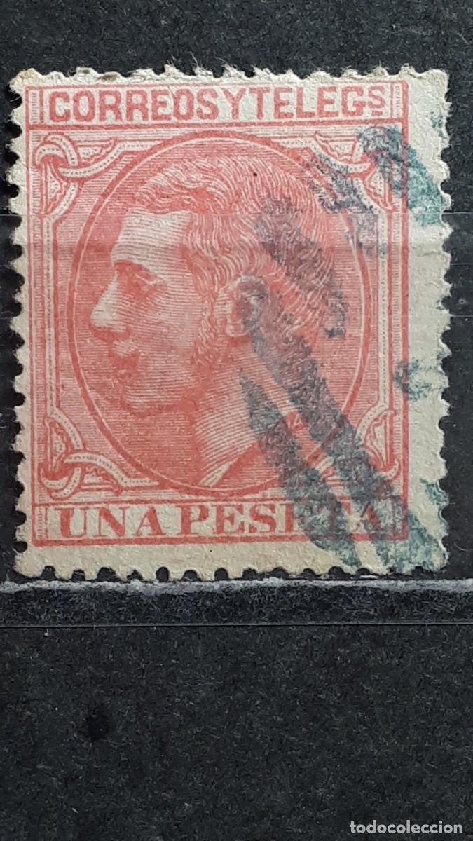 Sellos: ESPA&Ntilde;A. A&Ntilde;O 1879. &deg;. Matasello de parrilla. Edifil 207