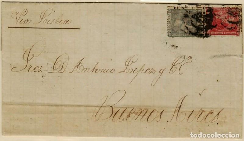 Sellos: FA3299. Emision 1-8-1875. Carta a Buenos Aires (Argentina)