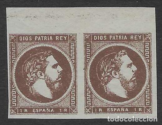 Sellos: EDIFIL 161 CARLOS VII. A&Ntilde;O 1875. CORREO CARLISTA (PAREJA). VALOR CAT&Aacute;LOGO: 30 &euro;. MNH **