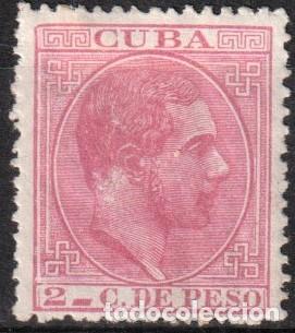 Sellos: Cuba Espa&ntilde;ola edf n&ordm;69 Carmin 2c Sello nuevo sin charnela MNH.Alfonso XII 1882-83