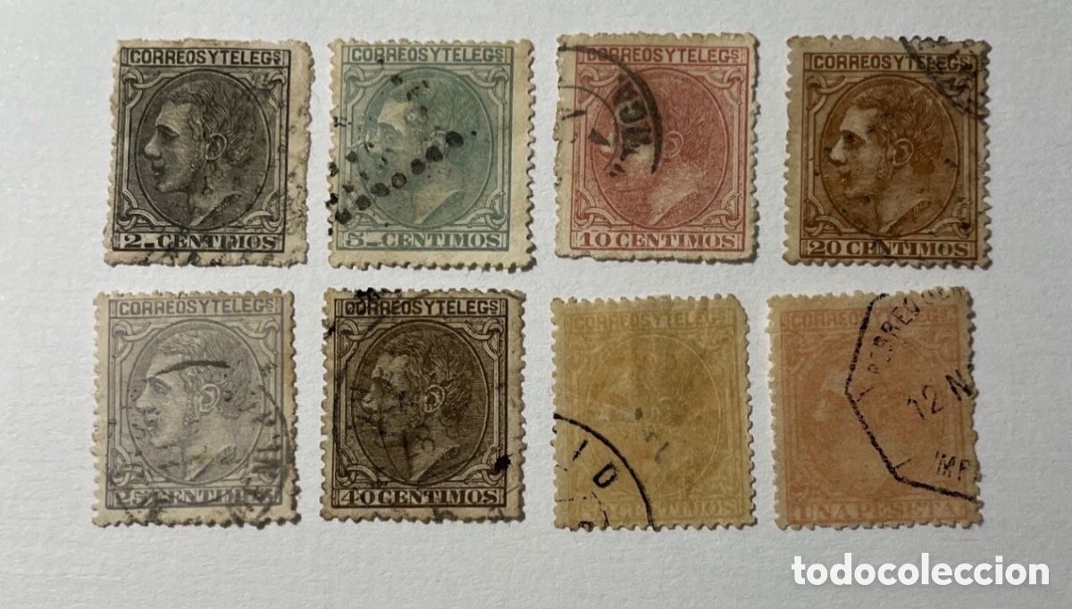 Sellos: Espa&ntilde;a 1879. Edifil 200 al 207. Alfonso XII