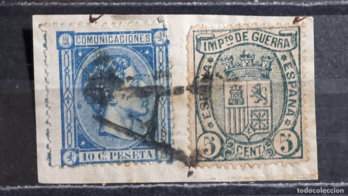 Sellos: ESPA&Ntilde;A. A&Ntilde;O 1875. &deg;. Matasello A. Edifil 154, 164
