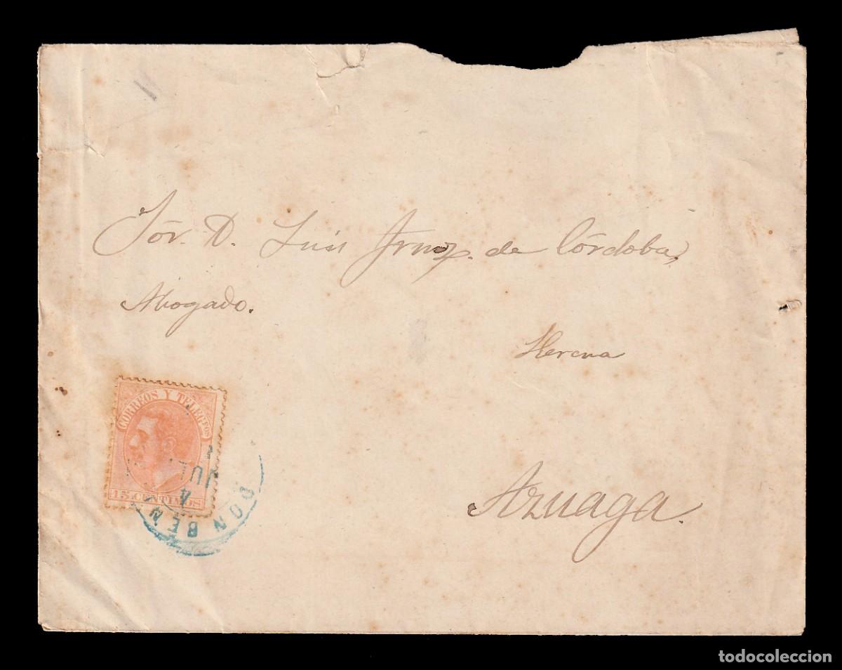 Sellos: *** CARTA DON BENITO-AZUAGA. 1883? EDIFIL 210 ***