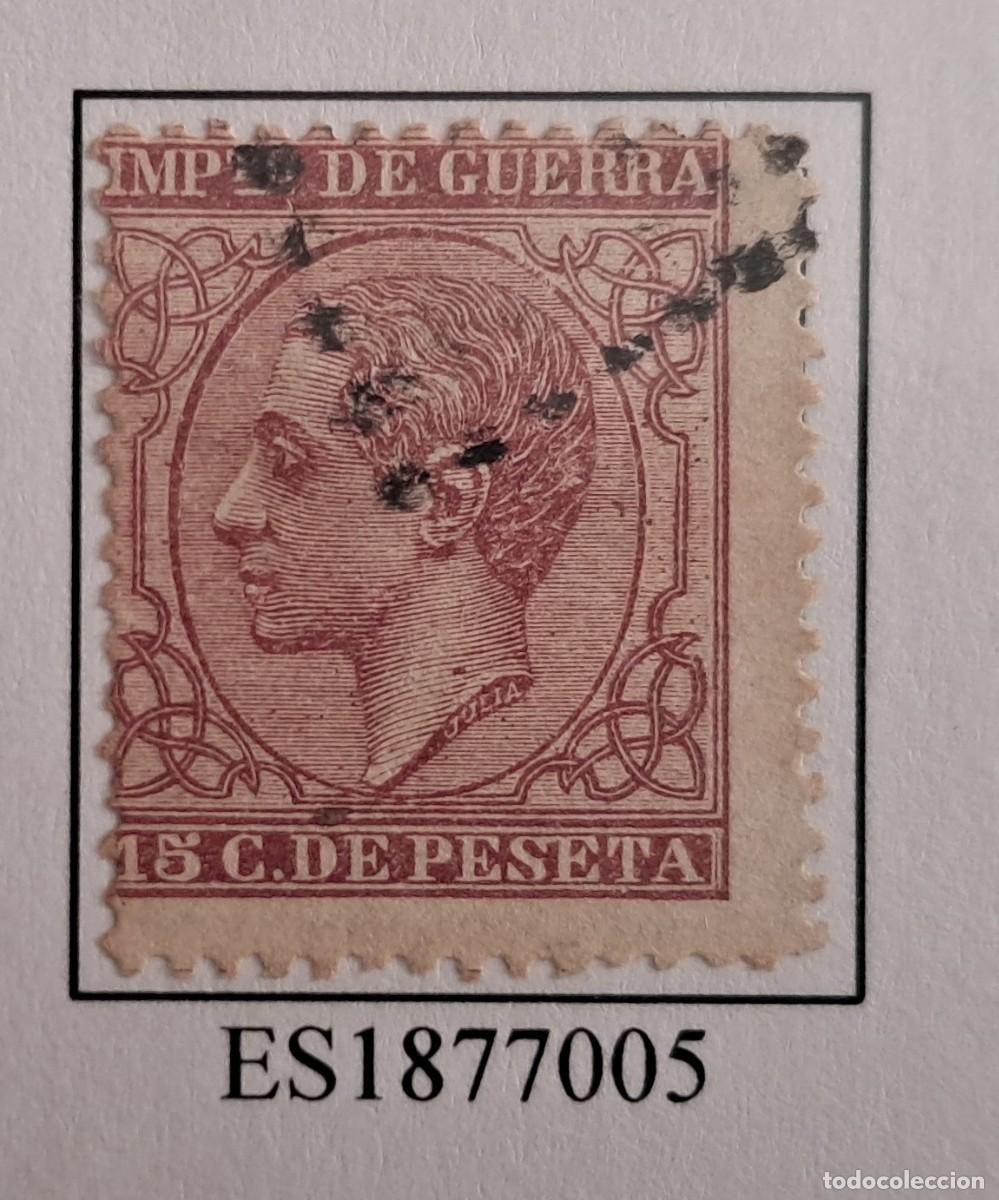 Sellos: Sello Espa&ntilde;a - Alfonso XII - Edifil 188 - A&ntilde;o 1877 - 15 C&eacute;ntimos, Carm&iacute;n - Impuesto de Guerra