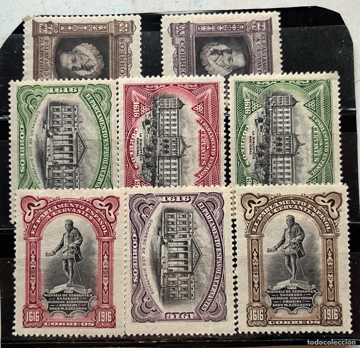 Sellos: 1916 cervantes MN* centrados,goma color