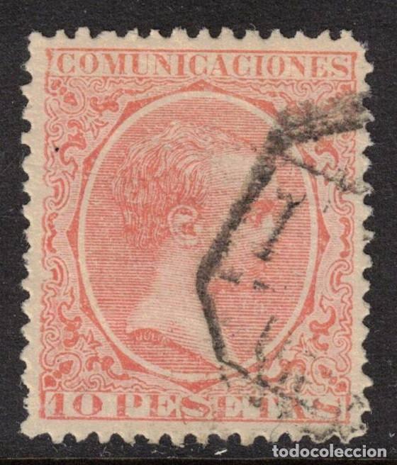 Sellos: ESPA&Ntilde;A ALFONSO XIII PELON &ordm; 228 - A&Ntilde;O 1889 - 10 PESETAS