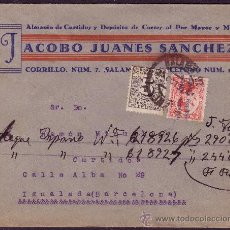 Sellos: ESPAÑA.(CAT.592,598).1931.SOBRE PUBLICIDAD DE SALAMANCA A IGUALADA.25 Y 5 C. DCHO. ENTREGA.LLEGADA.. Lote 25358776