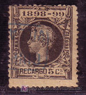 Sellos: GUIPUZCOA.- Matasello Carteria Oficial Tipo II en azul VILLABONA sobre sello 240 del I. de Guerra.