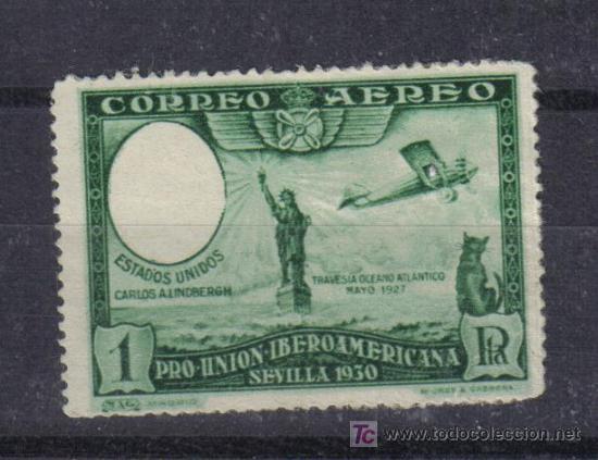Selos: PRO UNION IBEROAMERICANA EGIGIO DE LINDBERGHT OMITIDA GATO AVION VUELO ESTATUA LIBERTAD ARTE