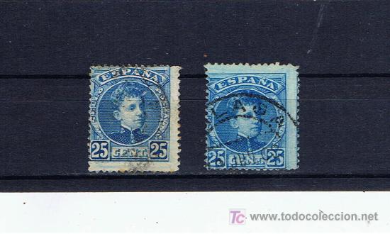 Francobolli: Alfonso XIII cadete 25 cts variedades de color