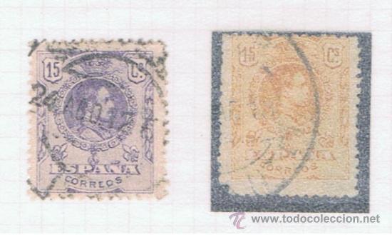 Sellos: alfonso XIII  medallon 1909  edifil  270-271  valor 2012 catalogo 0.60 euros fechador 1912
