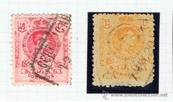 Sellos: alfonso XIII  medallon 1909  edifil  271-276 valor 2012 catalogo 2.30 euros fechador 1920