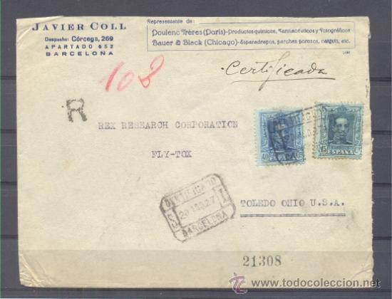 Sellos: 1927.- BARCELONA A OHIO (EEUU) - Foto 1