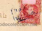 Sellos: Carteria. Usurbil Guipuzcoa. Sobre tarjeta postal San Sebastina. 892 hauser y Menet.