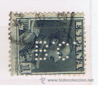Sellos: alfonso XIII VAQUER  1922  edifil 321 PERFORADO B C
