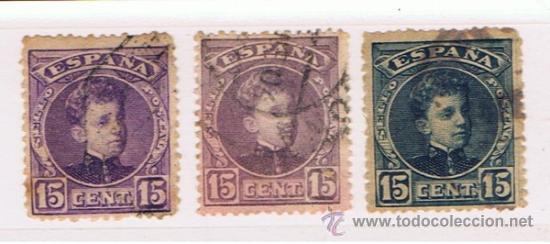 Sellos: alfonso XIII CADETE 1901    edifil 244-5-6 VARIEDADES DE COLOR