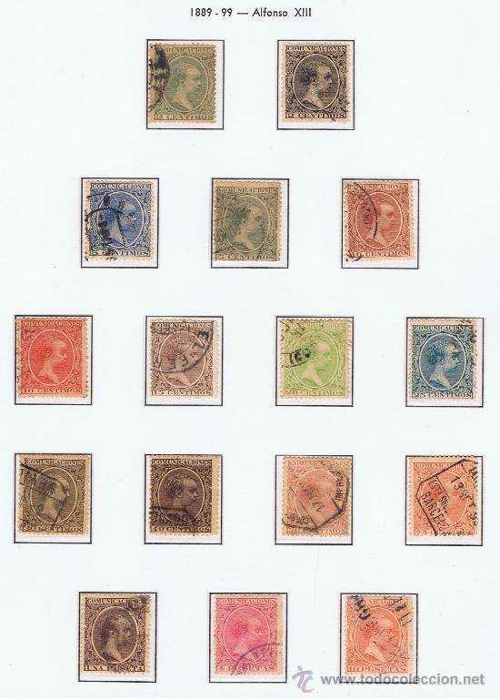 Sellos: alfonso XIII pelon 1889  valor 2012 catalogo 245.-- euros serie completa