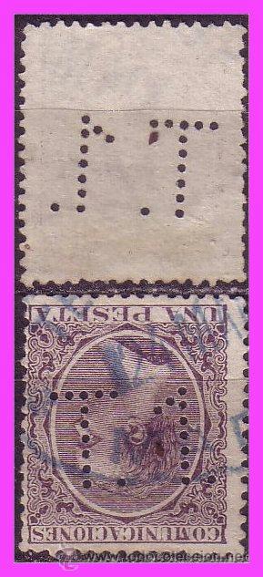Francobolli: 1889 Alfonso XIII, EDIFIL n&ordm; 226 (o) perforado T1