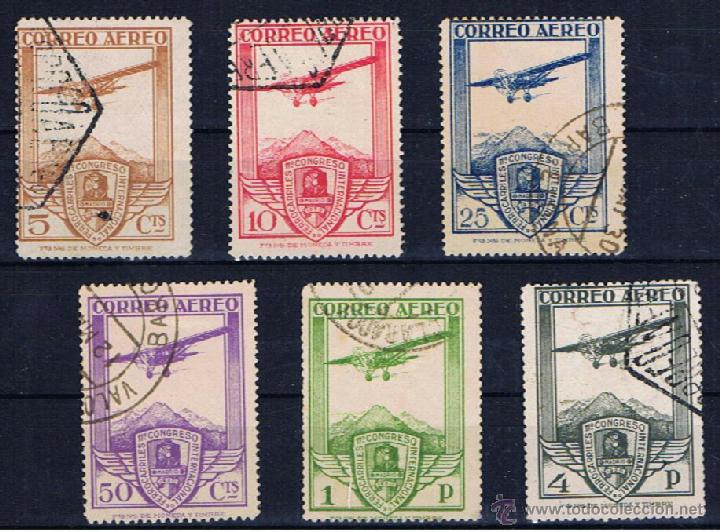Francobolli: CONGRESO NACIONAL FERROCARRIL 1930 CORREO AEREO VALOR 2013 CATALOGO 227.-- EUROS SERIE COMPLETA