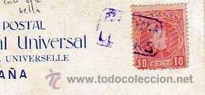 Briefmarken: Carteria Barcelona Llinas, no catalogada con este sello, sobre tarjeta postal Magda Midinette.