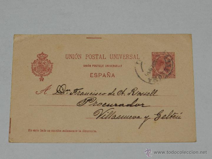 Timbres: ENTERO POSTAL VILLANUEVA Y GELTRU 1898