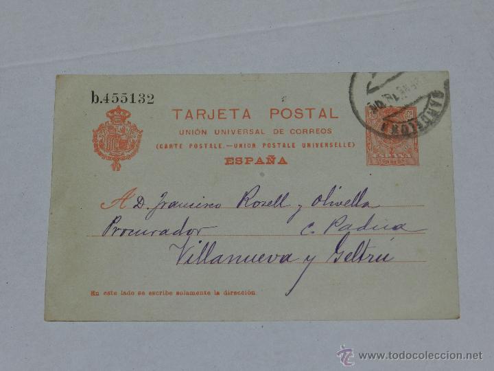 Timbres: ENTERO POSTAL VILLANUEVA Y GELTRU 1918
