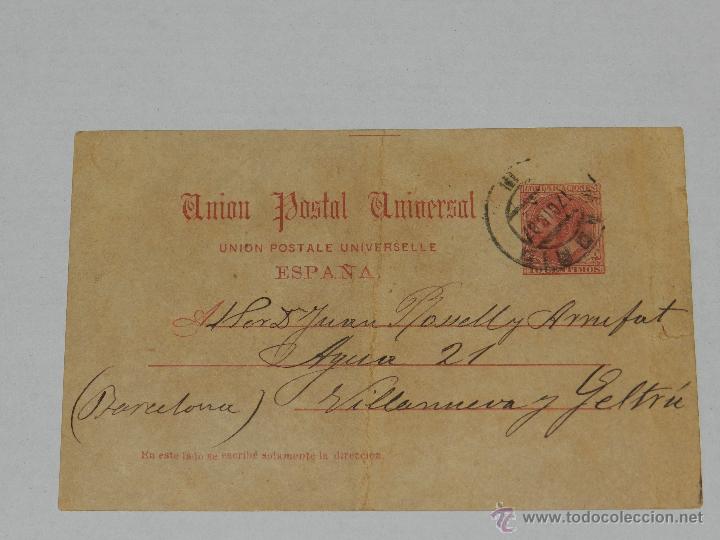 Timbres: ENTERO POSTAL VILLANUEVA Y GELTRU 1887