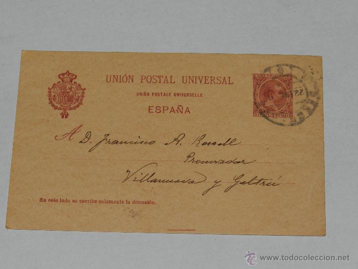 Timbres: ENTERO POSTAL VILLANUEVA Y GELTRU 1899