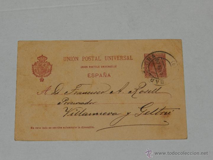 Timbres: ENTERO POSTAL VILLANUEVA Y GELTRU 1900
