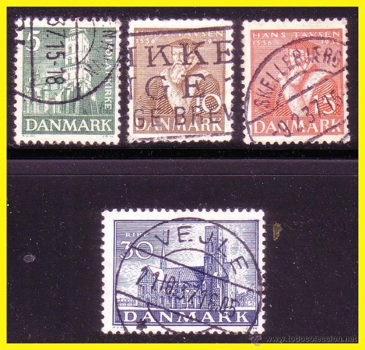 Stamps: DINAMARCA 1936  IVERT n&ordm;  241 a 245, sin 242 (o)