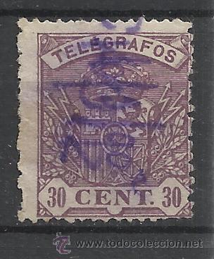 Sellos: alfonso XIII TELEGRAFOS 1901 EDIFIL 34 MARCA CADIZ