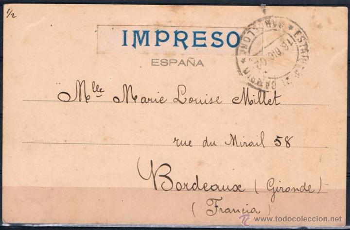 Sellos: 1902.-  BARCELONA A BURDEOS - Foto 2