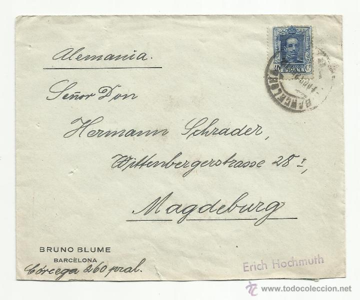 Sellos: circulada 1925 de barcelona a magdeburgo - Foto 1