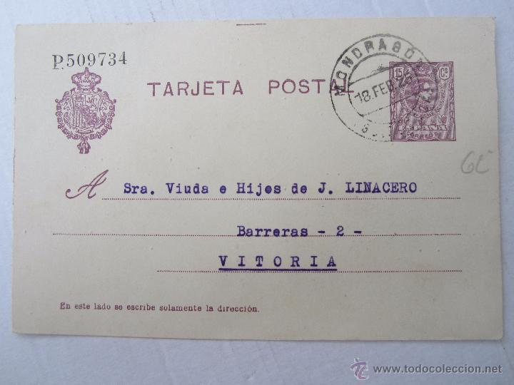 Sellos: tarjeta postal circualda  vitoria 1925 - Foto 1