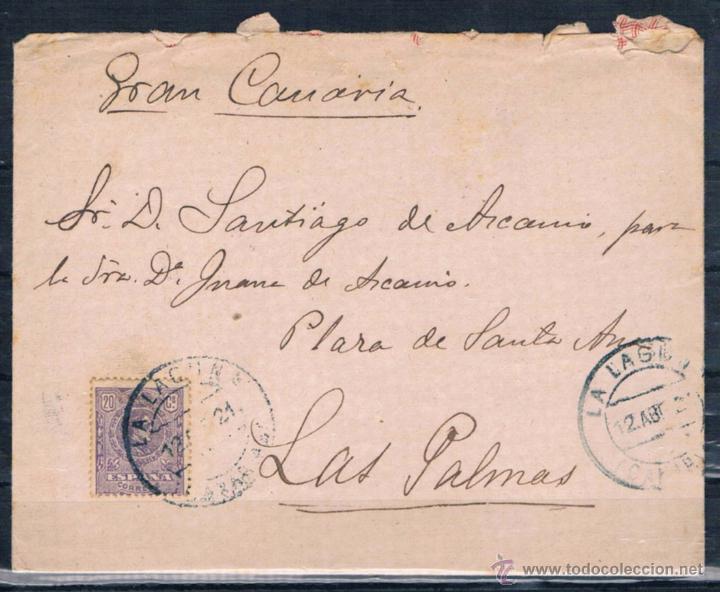 Sellos: 1921.- LA LAGUNA A LAS PALMAS - Foto 1