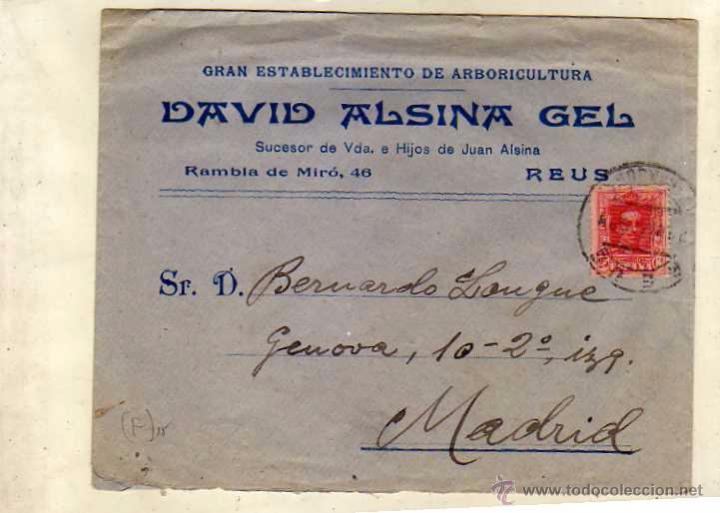 Sellos: Gran establecimiento de arboricultura. David Alsina Gel Reus. Circulado.