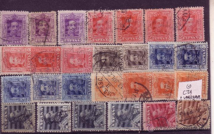 Briefmarken: NN7-Alfonso XIII Vaquer Completa Usados + Variedades color / dentado (3 imagenes)