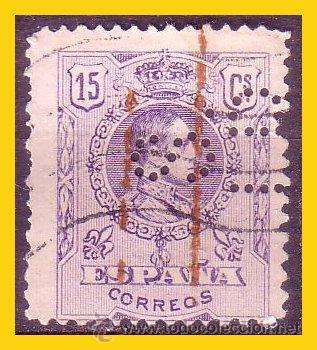 Briefmarken: Perforado IBS 1909 Alfonso XIII EDIFIL n&ordm; 270 (o)