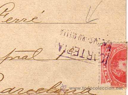 Briefmarken: Carteria de Caldas de Malavella, sobre tarjeta postal Vichy catal&aacute;n. Fachada principal.
