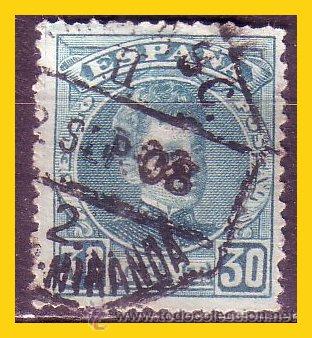 Stamps: 1901 Alfonso XIII cadete, EDIFIL n&ordm; 249 (o) matasello ambulante ' - MIRANDA