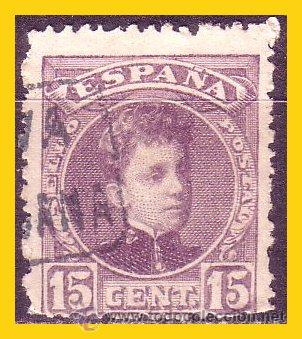 Stamps: 1901 Alfonso XIII cadete, EDIFIL n&ordm; 243 (o) matasello carter&iacute;a MANDOJANA ? (ALAVA)
